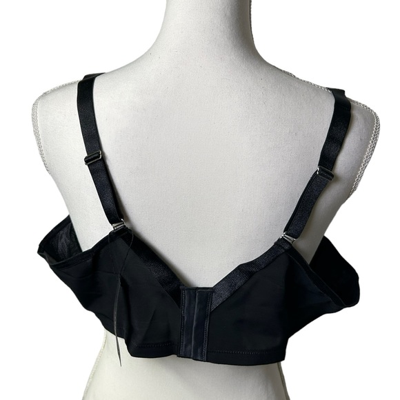CURVY COUTURE black sheer mesh style 1311 unpadded underwire bra size 44DD NWT - Picture 9 of 13